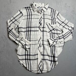 Rails White and Black Plaid Button Down Shirt